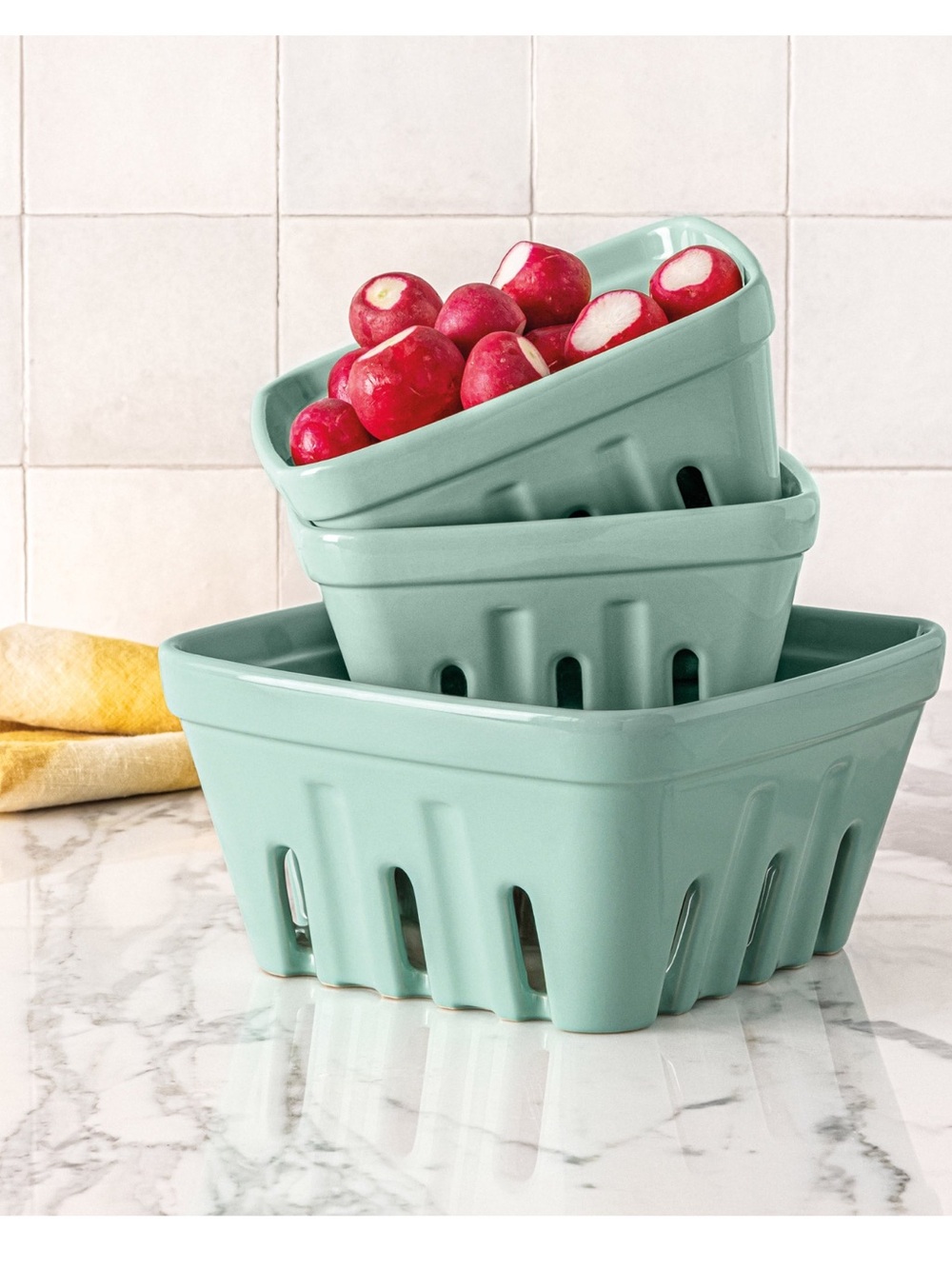 NEW over&back 3-piece Multipurpose Berry Baskets- Green - Picture 4 of 10